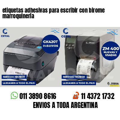 etiquetas adhesivas para escribir con birome marroquinería