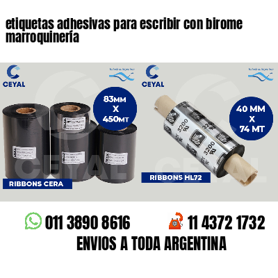 etiquetas adhesivas para escribir con birome marroquinería
