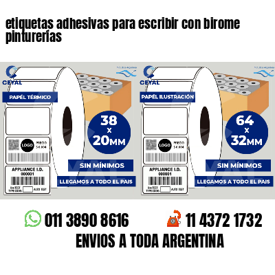 etiquetas adhesivas para escribir con birome pinturerías