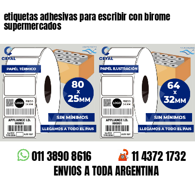 etiquetas adhesivas para escribir con birome supermercados