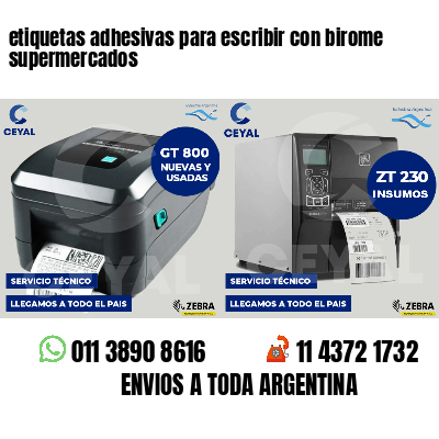 etiquetas adhesivas para escribir con birome supermercados