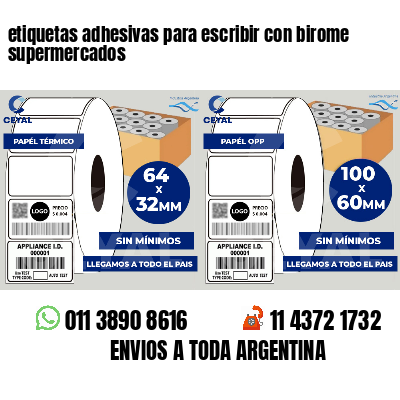 etiquetas adhesivas para escribir con birome supermercados