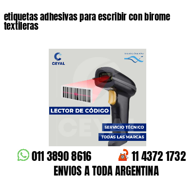 etiquetas adhesivas para escribir con birome textileras