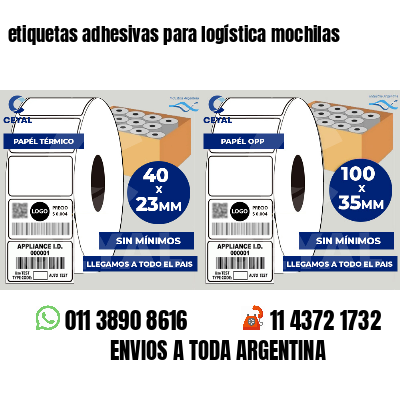 etiquetas adhesivas para logística mochilas