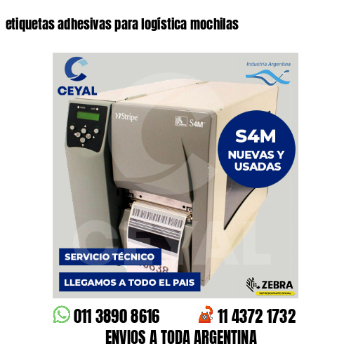 etiquetas adhesivas para logística mochilas