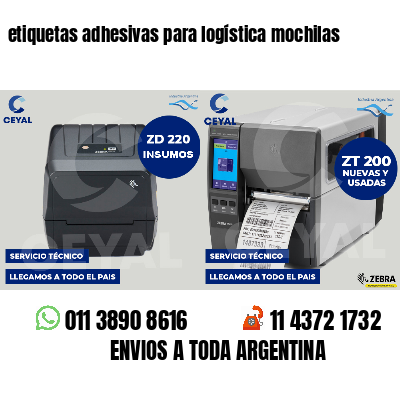 etiquetas adhesivas para logística mochilas
