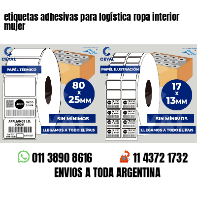 etiquetas adhesivas para logística ropa interior mujer