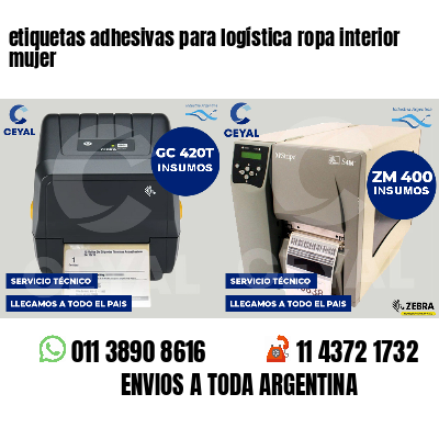 etiquetas adhesivas para logística ropa interior mujer