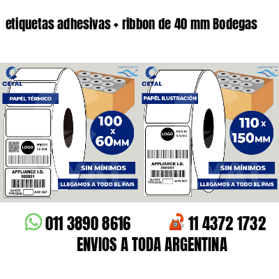 etiquetas adhesivas   ribbon de 40 mm Bodegas