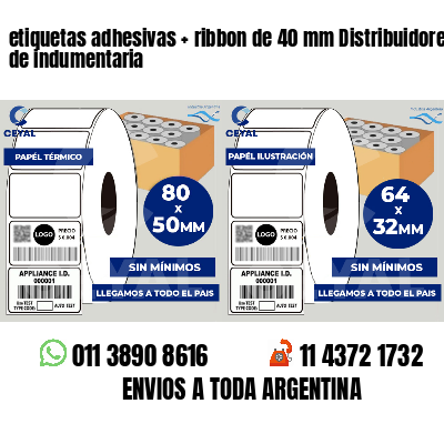 etiquetas adhesivas   ribbon de 40 mm Distribuidores de indumentaria