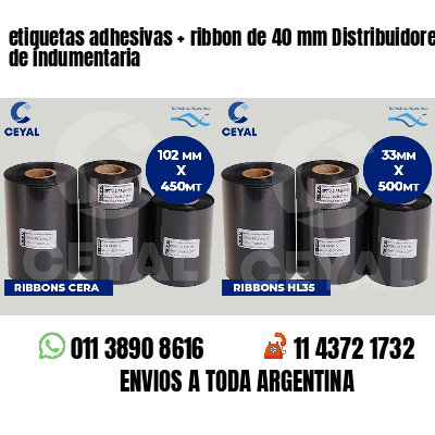 etiquetas adhesivas   ribbon de 40 mm Distribuidores de indumentaria