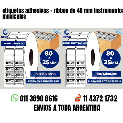 etiquetas adhesivas   ribbon de 40 mm Instrumentos musicales