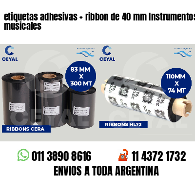 etiquetas adhesivas   ribbon de 40 mm Instrumentos musicales