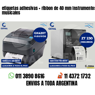 etiquetas adhesivas   ribbon de 40 mm Instrumentos musicales