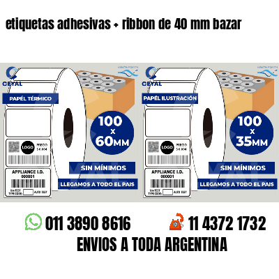 etiquetas adhesivas   ribbon de 40 mm bazar