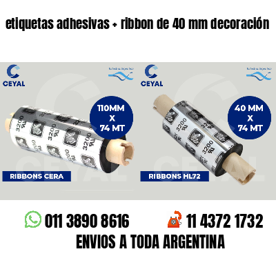 etiquetas adhesivas   ribbon de 40 mm decoración