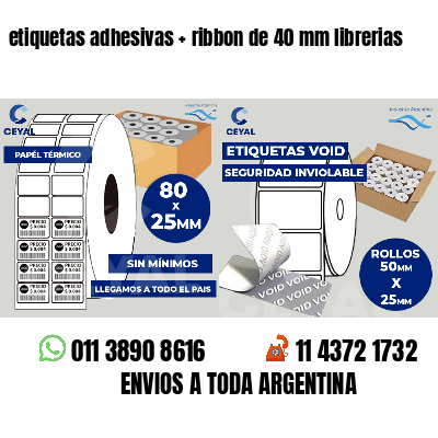 etiquetas adhesivas   ribbon de 40 mm librerias