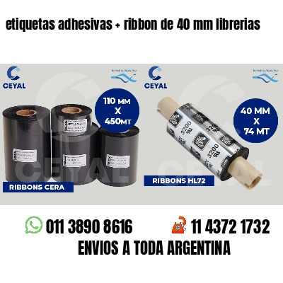 etiquetas adhesivas   ribbon de 40 mm librerias