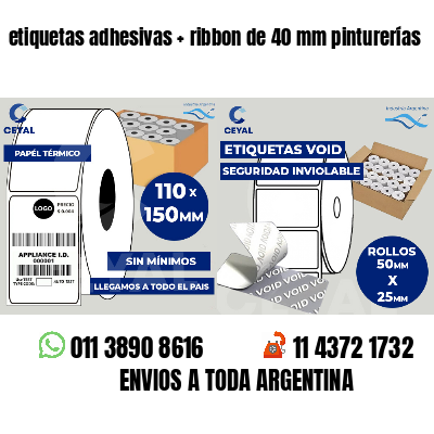 etiquetas adhesivas   ribbon de 40 mm pinturerías