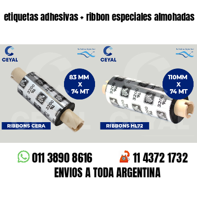etiquetas adhesivas   ribbon especiales almohadas