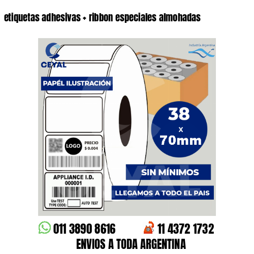 etiquetas adhesivas   ribbon especiales almohadas
