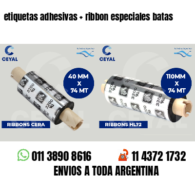 etiquetas adhesivas   ribbon especiales batas