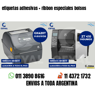 etiquetas adhesivas   ribbon especiales bolsos