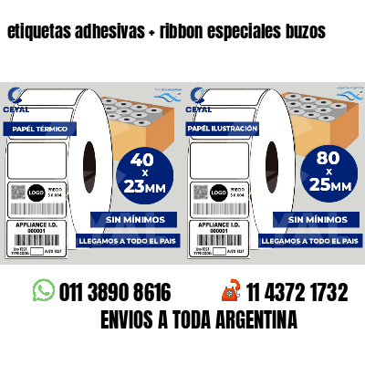 etiquetas adhesivas   ribbon especiales buzos