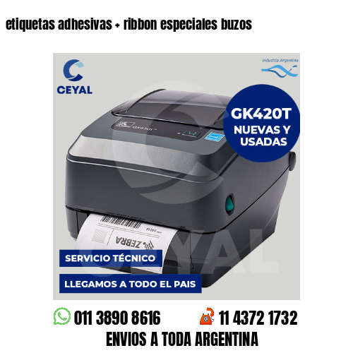 etiquetas adhesivas   ribbon especiales buzos