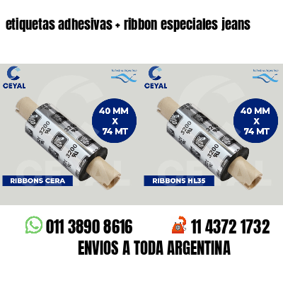 etiquetas adhesivas   ribbon especiales jeans