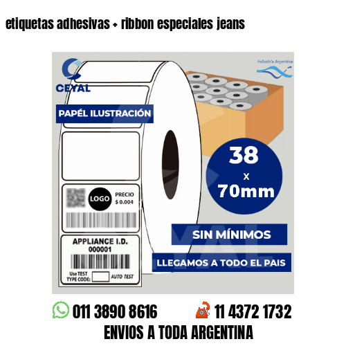etiquetas adhesivas   ribbon especiales jeans