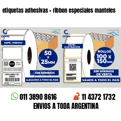 etiquetas adhesivas ribbon especiales manteles