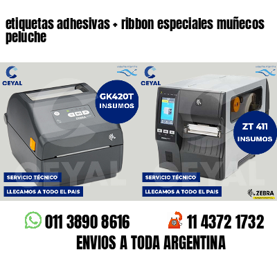etiquetas adhesivas   ribbon especiales muñecos peluche