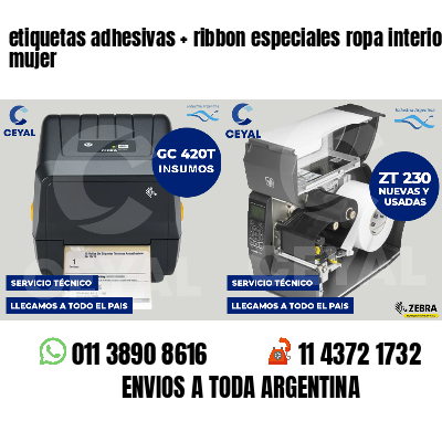 etiquetas adhesivas ribbon especiales ropa interior mujer