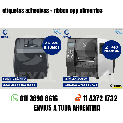 etiquetas adhesivas   ribbon opp alimentos