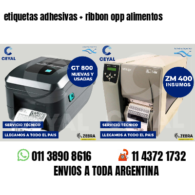 etiquetas adhesivas   ribbon opp alimentos
