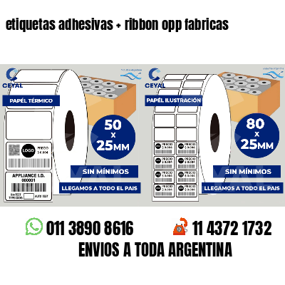 etiquetas adhesivas   ribbon opp fabricas