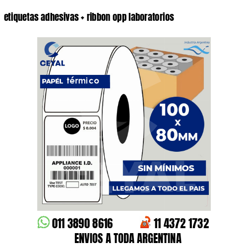 etiquetas adhesivas   ribbon opp laboratorios