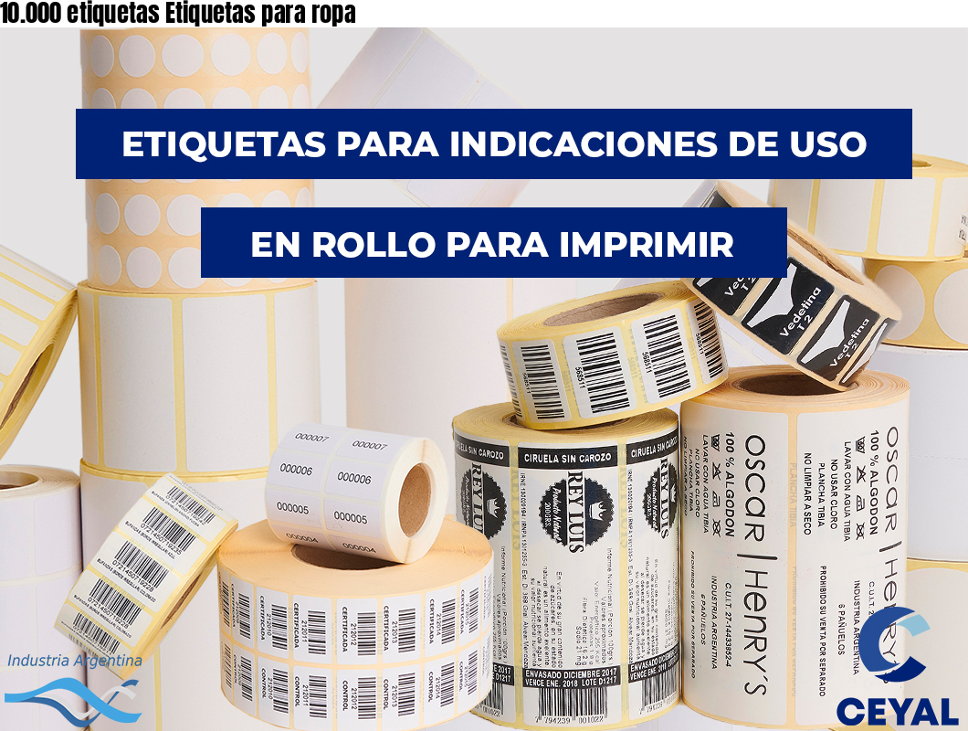 10.000 etiquetas Etiquetas para ropa