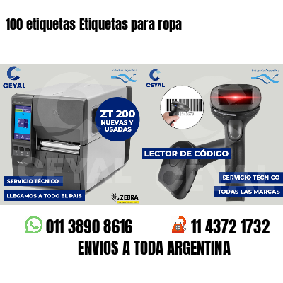 100 etiquetas Etiquetas para ropa