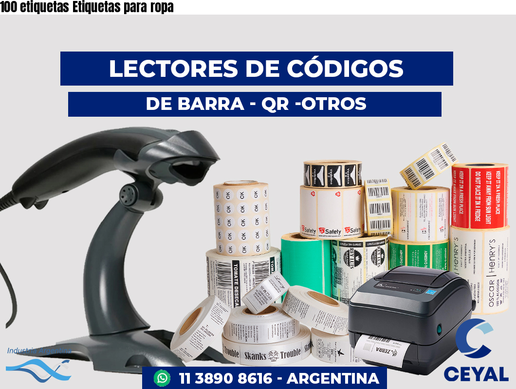 100 etiquetas Etiquetas para ropa