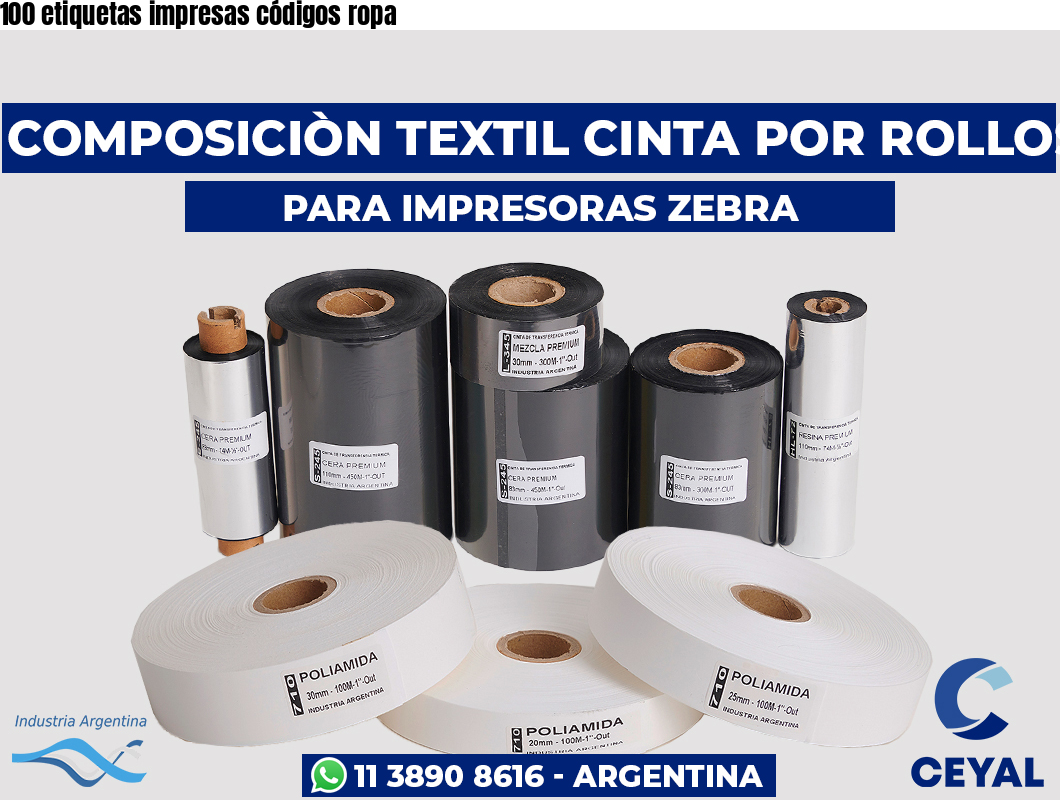 100 etiquetas impresas códigos ropa