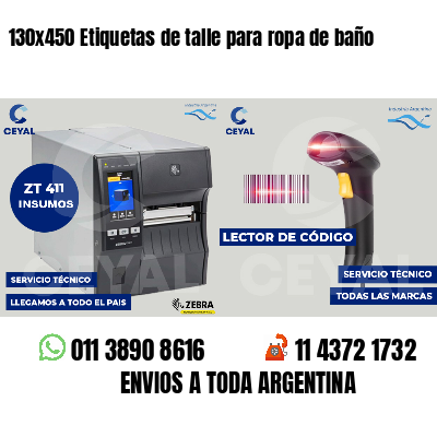 130x450 Etiquetas de talle para ropa de baño