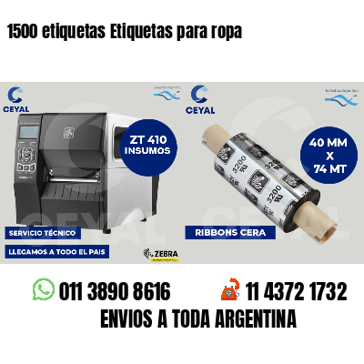 1500 etiquetas Etiquetas para ropa