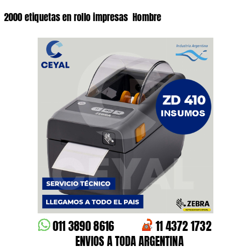 2000 etiquetas en rollo impresas  Hombre