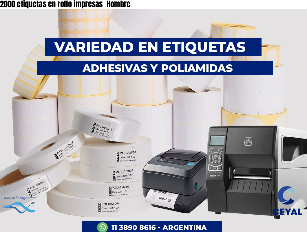 2000 etiquetas en rollo impresas  Hombre
