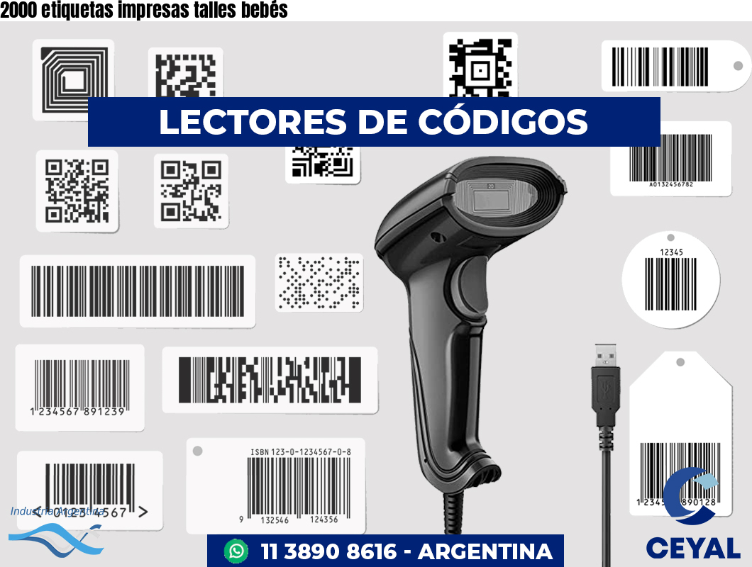 2000 etiquetas impresas talles bebés