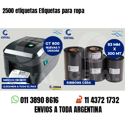 2500 etiquetas Etiquetas para ropa