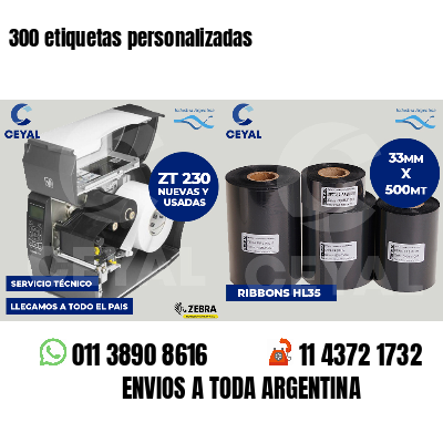 300 etiquetas personalizadas