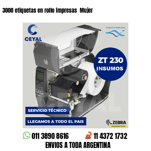 3000 etiquetas en rollo impresas Mujer
